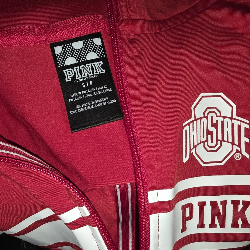 OSU Ohio State Buckeyes PINK Victoria's Secret Quarter Zip L/S Pullover SMALL - Picture 4 of 4